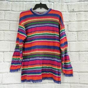 Vintage '90s Hasting & Smith Womens Multi Color Striped Sweater Medium